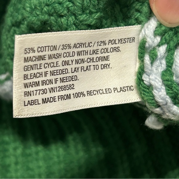 La Ligne For Target Collab Womens Medium 1/4 Zip Green & Blue Stripe Sweater - Picture 5 of 6